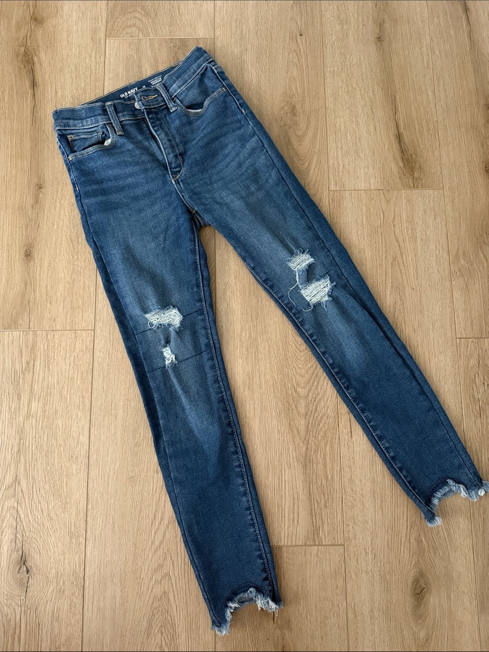 Old Navy Girls Dark Blue Distressed Skinny Jeans